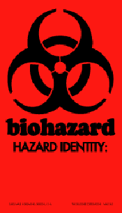 Miscellaneous Labels - Bio Hazard 2" x 3 1/2" 500/roll
