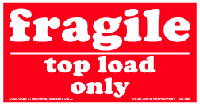 Fragile Labels - Fragile Label 4" x 7" (Top Load Only) 500/roll