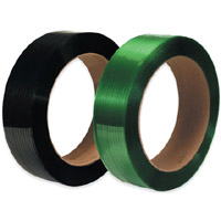 Machine Strapping - 1/2" Plastic Strapping, 8x8 core, 350lb-strength, Black