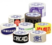 Custom Printed Acrylic Tapes - 3" x 110 yds. White 2.0 mil Acrylic Tape, 24 rolls/case, 2 colors
