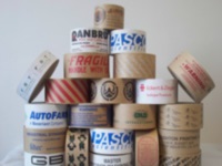 Custom Printed Paper Tape - White Reinforced Printed Tape 3" x 450 ft., 10 rolls per case 2 colors