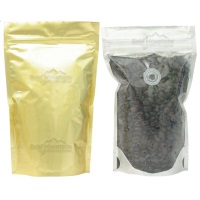 Foil Bags - Stand Up Foil Pouches Clear/Gold 12oz. + Zip And Valve
