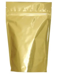 Foil Bags - Stand Up Foil Pouches Gold No Valve 2lb. + Zip